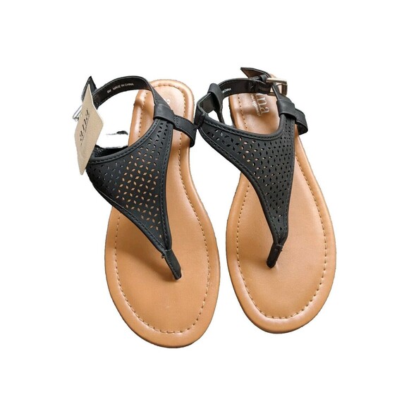 A.N.A A New Approach Sabrina Sandal Thong Black Size 6 - Picture 1 of 10